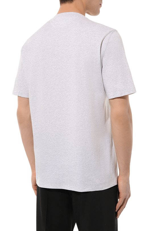 Хлопковая футболка Brunello Cucinelli M0B137446G Серый  M0B137446G Фото 4