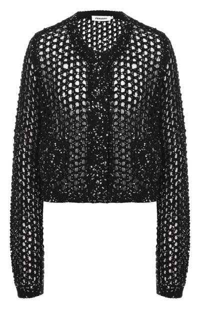 Женский хлопковый кардиган с отделкой пайетками PERVERT, арт. PE25/CR01/60-02