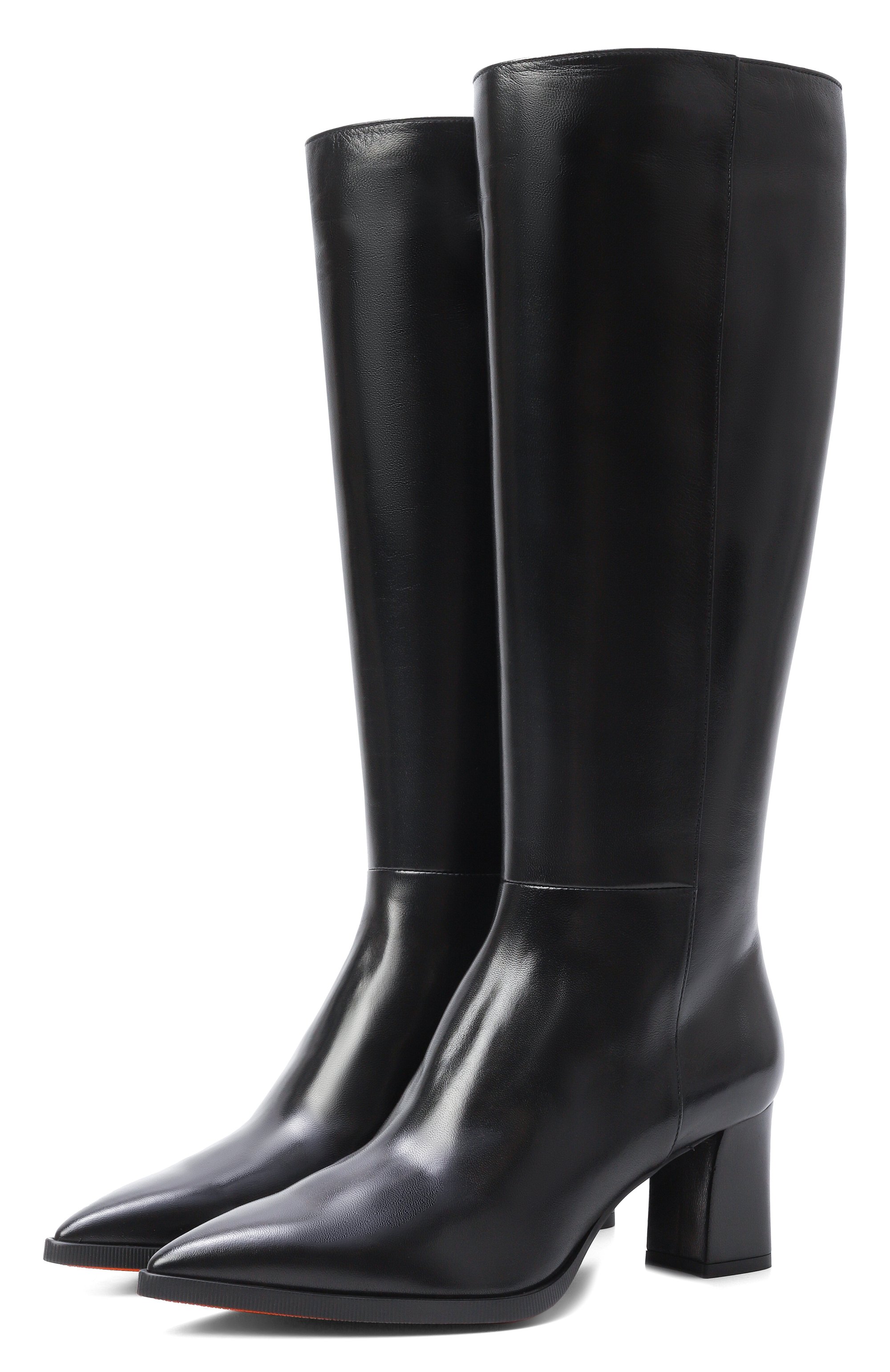 Кожаные сапоги SANTONI черного цвета по цене 162000 руб., арт. WSEG71881PC4HVGB, фото 1 Кожаные сапоги SANTONI, арт. WSEG71881PC4HVGB, фото 1