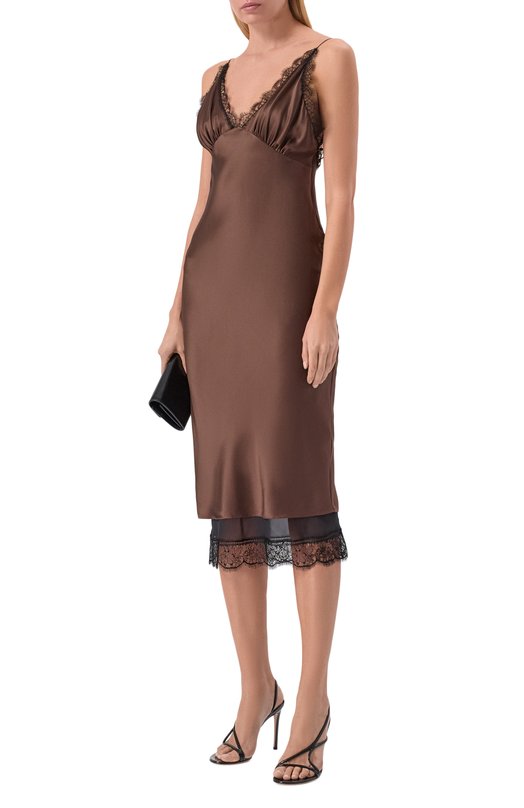 Атласное платье Louve 25-06-01-26-01-01-10 Коричневый  25-06-01-26-01-01-10 Фото 2