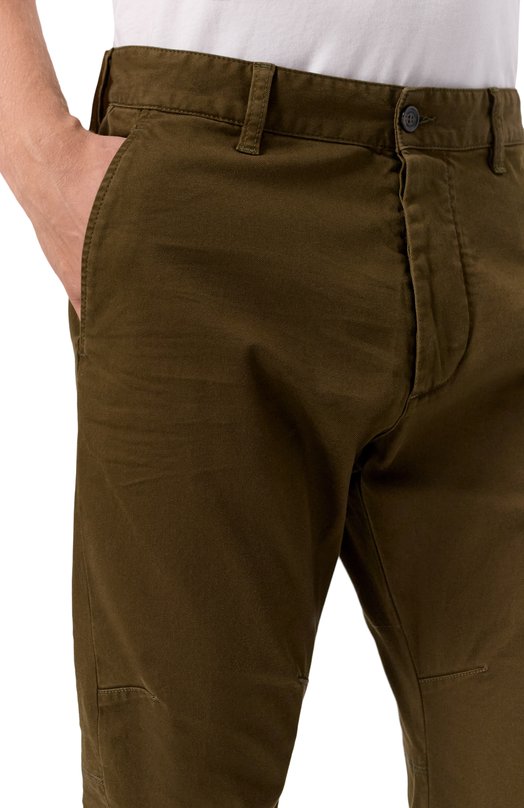 Хлопковые брюки Dsquared2 S74KB0819/S39021 Хаки  S74KB0819/S39021 Фото 5