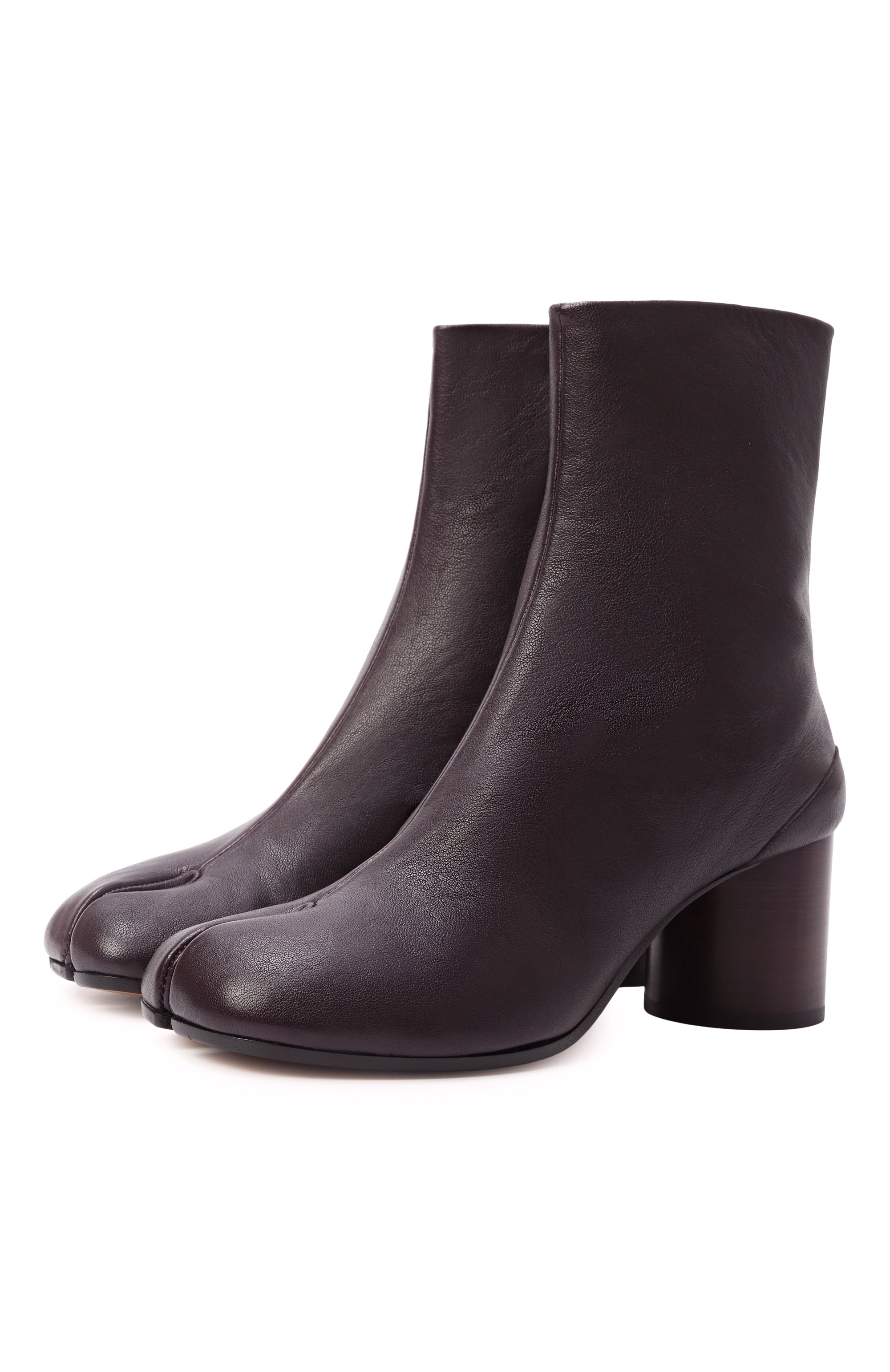 Кожаные ботильоны tabi MAISON MARGIELA темно-коричневого цвета по цене 165000 руб., арт. S58WU0246/P3753, фото 1 Кожаные ботильоны tabi MAISON MARGIELA, арт. S58WU0246/P3753, фото 1