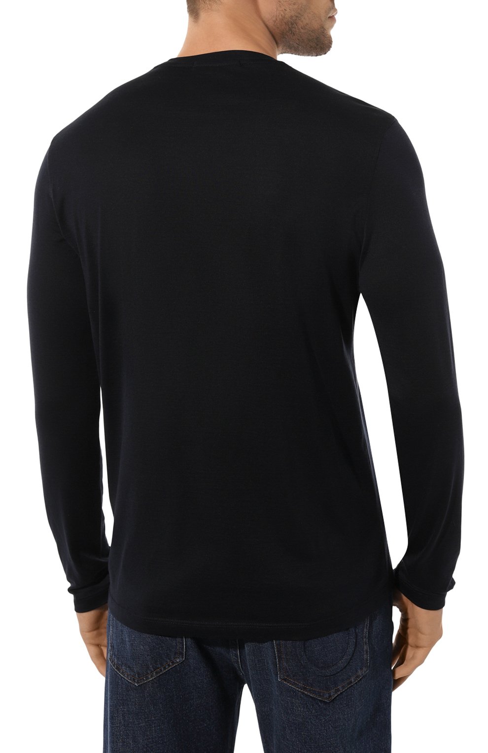Лонгслив из шелка и хлопка CORNELIANI темно-синего цвета по цене 42800 руб., арт. 91G550-3125023, фото 4 Лонгслив из шелка и хлопка CORNELIANI, арт. 91G550-3125023, фото 4