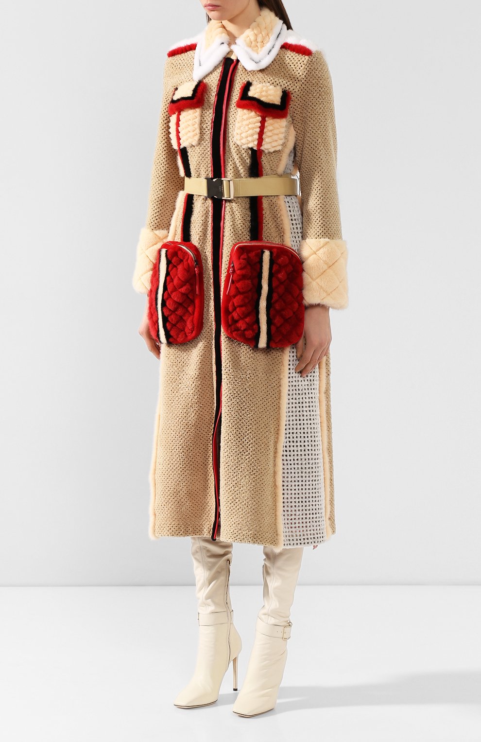 Пальто с меховой отделкой FENDI, арт. FNF83H A7VZ, фото 3