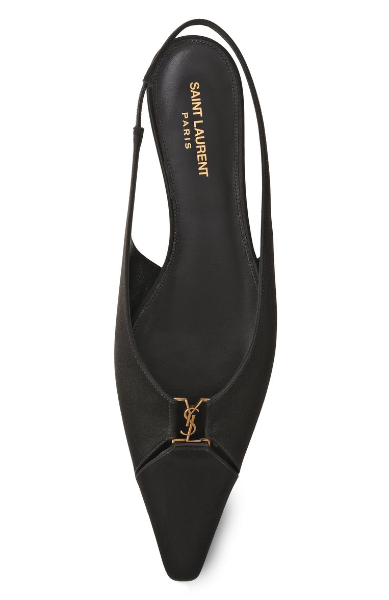 Женские текстильные балетки babylon SAINT LAURENT черного цвета, арт. 803646/9QNAG | Фото 6 (Материал внешний: Текстиль; Каблук высота: Низкий; Материал внутренний: Натуральная кожа; Подошва: Плоская)