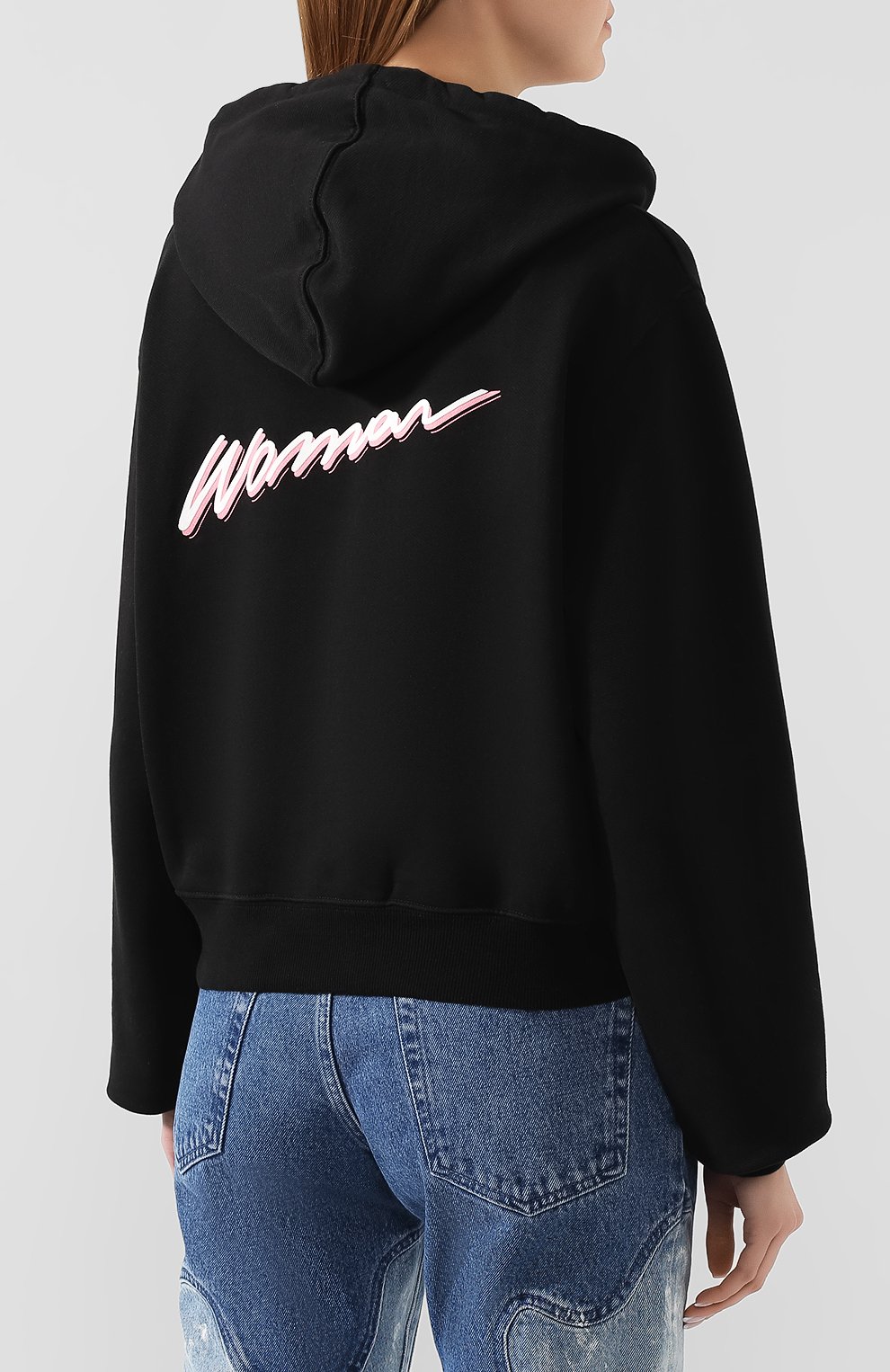 Хлопковое худи OFF-WHITE черного цвета по цене 52350 руб., арт. 0WBB016R200030991001, фото 4 Хлопковое худи OFF-WHITE, арт. 0WBB016R200030991001, фото 4