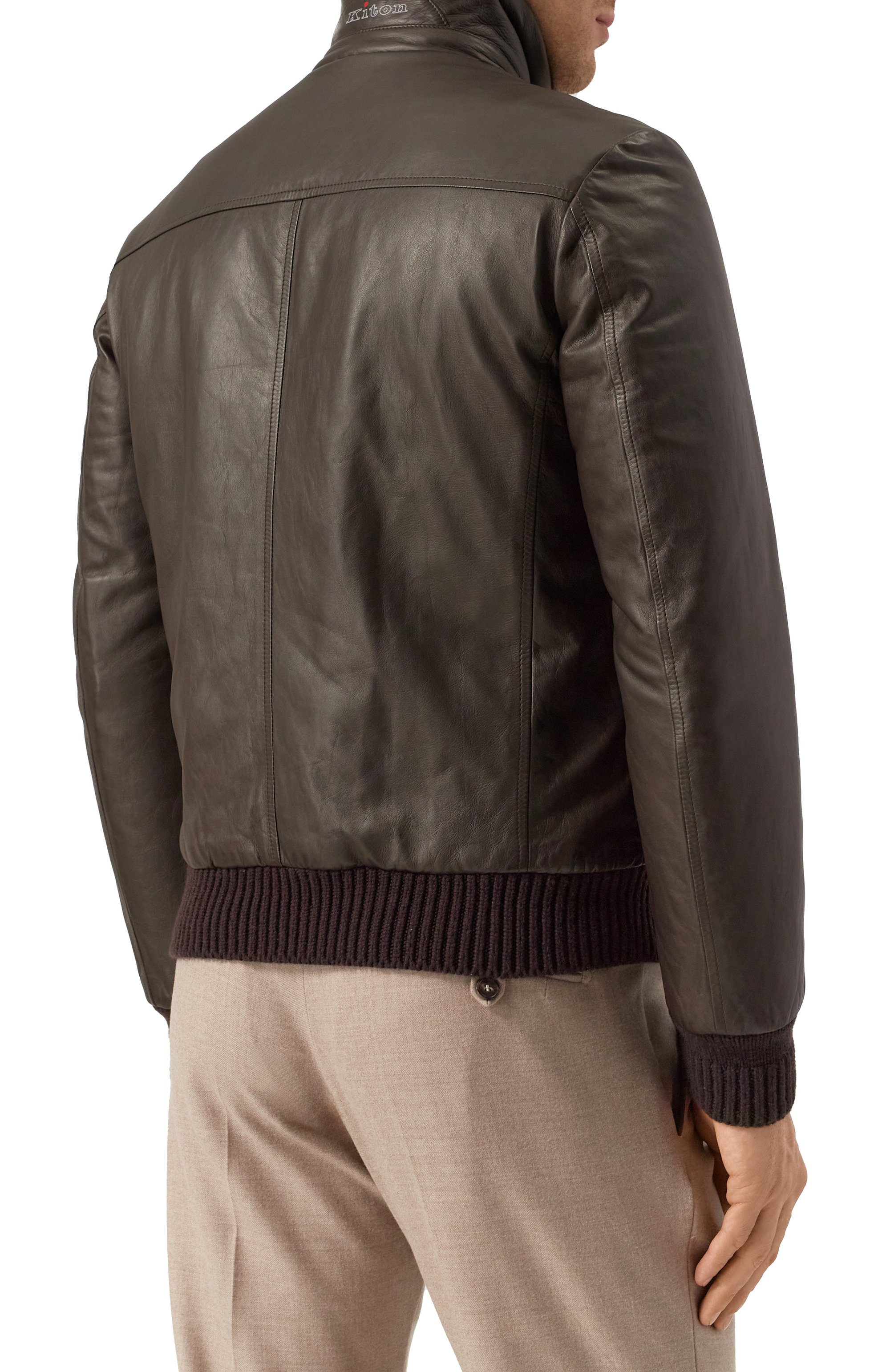 Кожаный бомбер KITON, арт. UW1935V0423F10, фото 4