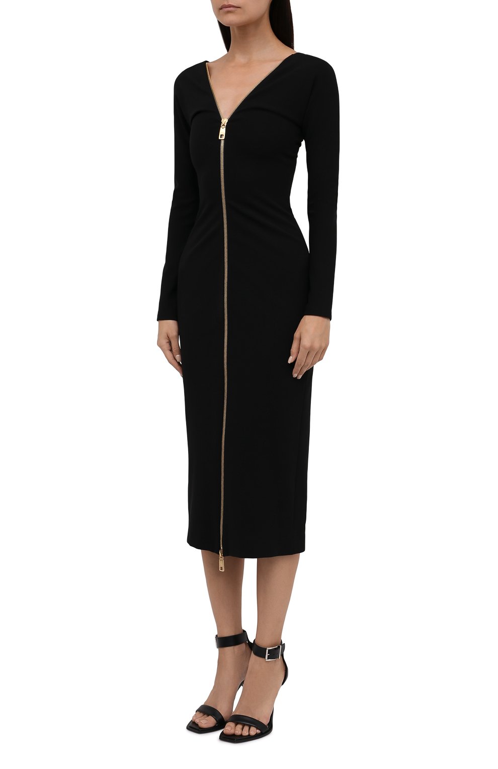 Платье из вискозы DOLCE & GABBANA черного цвета по цене 295000 руб., арт. F6S5TT/FUGKF, фото 3 Платье из вискозы DOLCE & GABBANA, арт. F6S5TT/FUGKF, фото 3