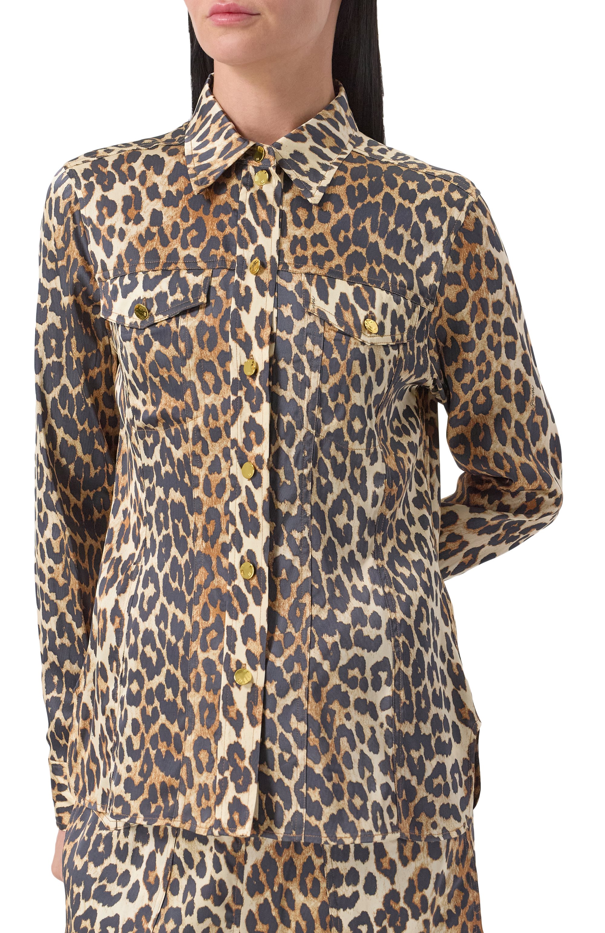 Рубашка из вискозы GANNI, арт. W0321/6757, фото 3