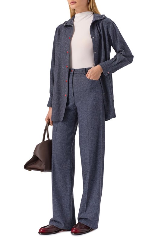 Брюки из кашемира и хлопка Kiton D52114K0128A02 Синий  D52114K0128A02 Фото 2