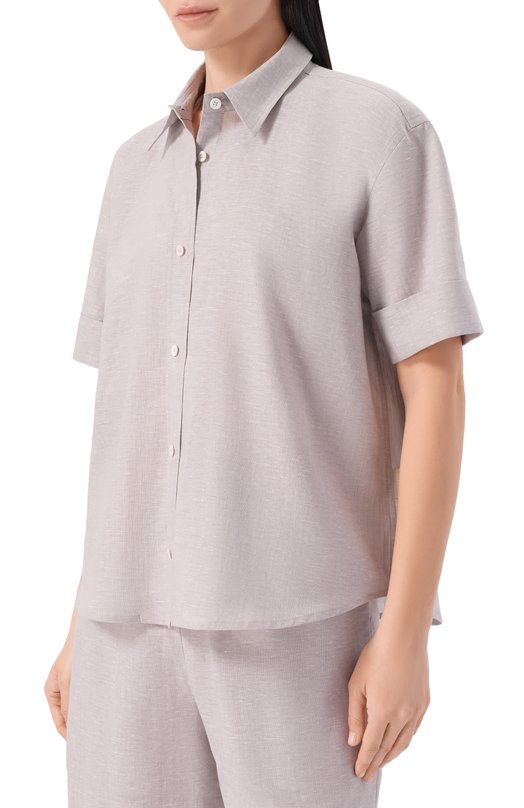 Рубашка изо льна и хлопка Zimmerli 4697-13102 Серый  4697-13102 Фото 3