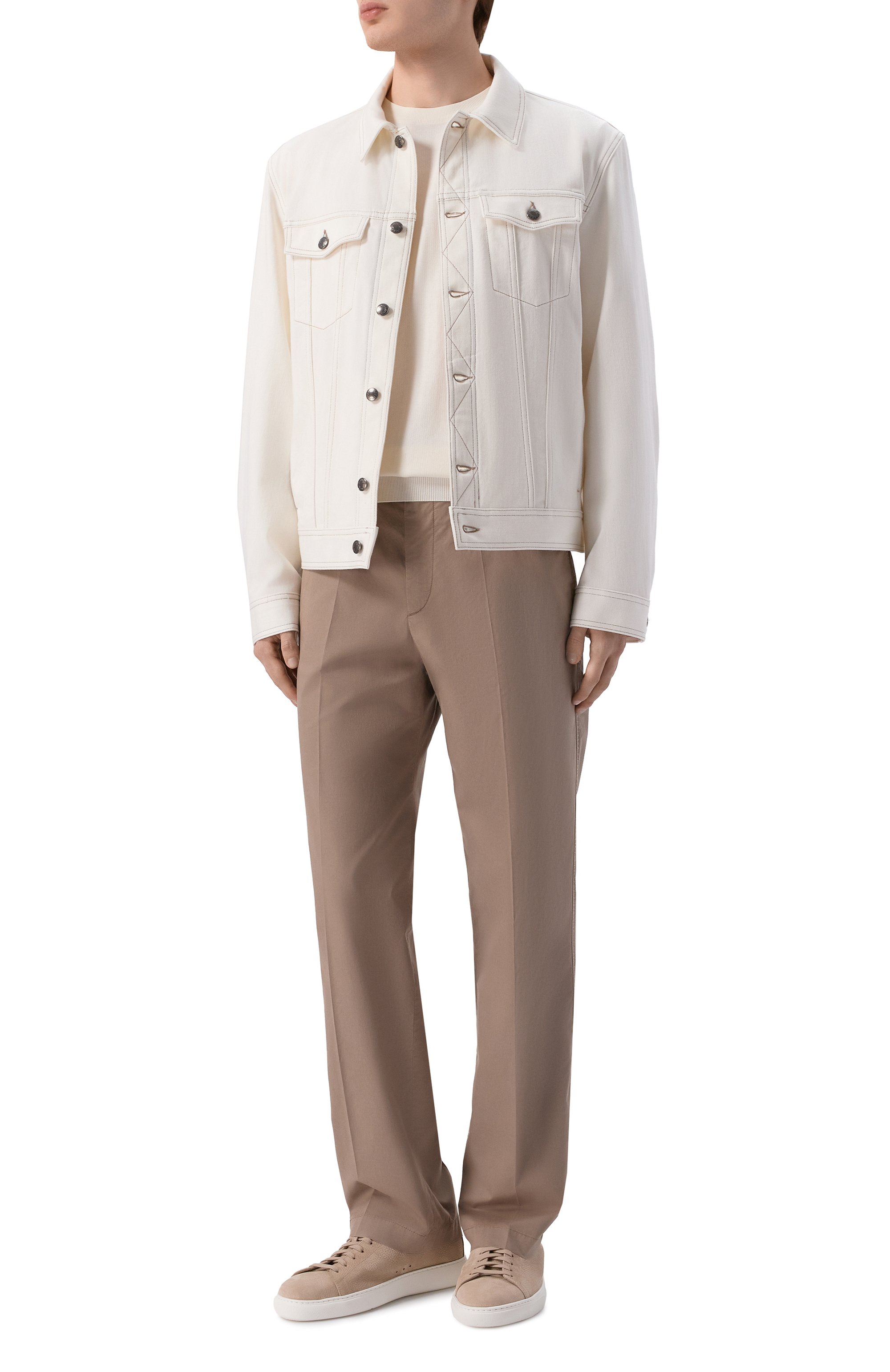 Джинсовая куртка CANALI белого цвета по цене 122500 руб., арт. 041083/PD01637, фото 2 Джинсовая куртка CANALI, арт. 041083/PD01637, фото 2