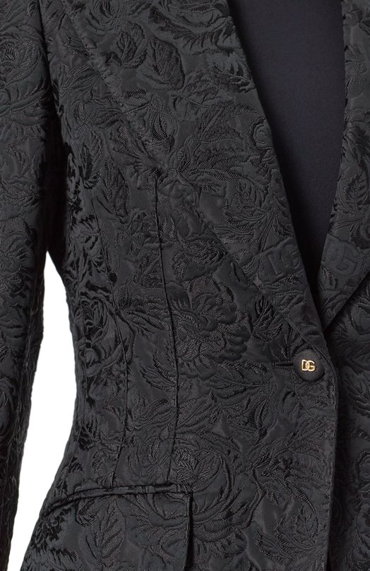 Жакет из хлопка и шелка Dolce & Gabbana F29UCT/GDCSS Чёрный  F29UCT/GDCSS Фото 5
