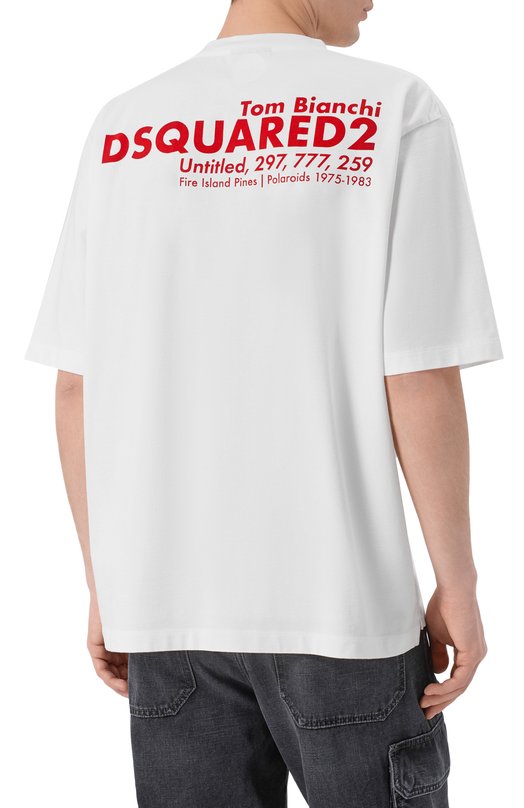 Хлопковая футболка Dsquared2 S74GD1550/D20106 Белый  S74GD1550/D20106 Фото 4