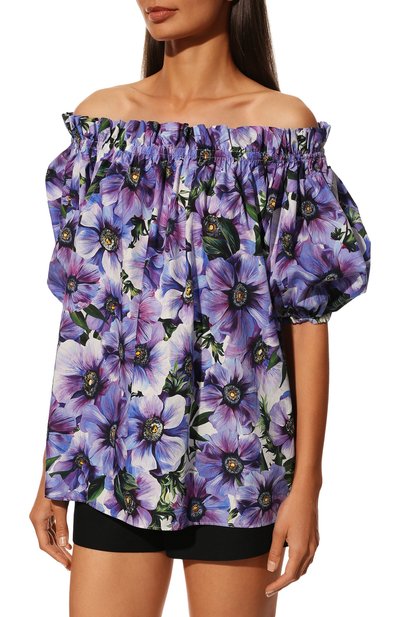 Хлопковая блузка DOLCE & GABBANA, арт. F71J7T/HS5GD/0UTLET AW22-23, фото 3