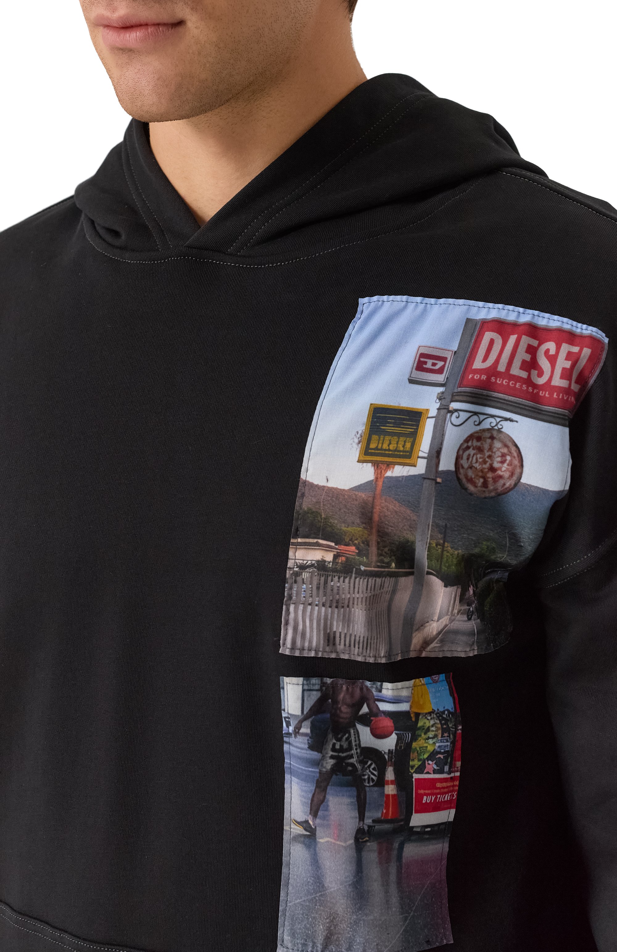 Хлопковое худи DIESEL, арт. A19642/0BMBJ, фото 5