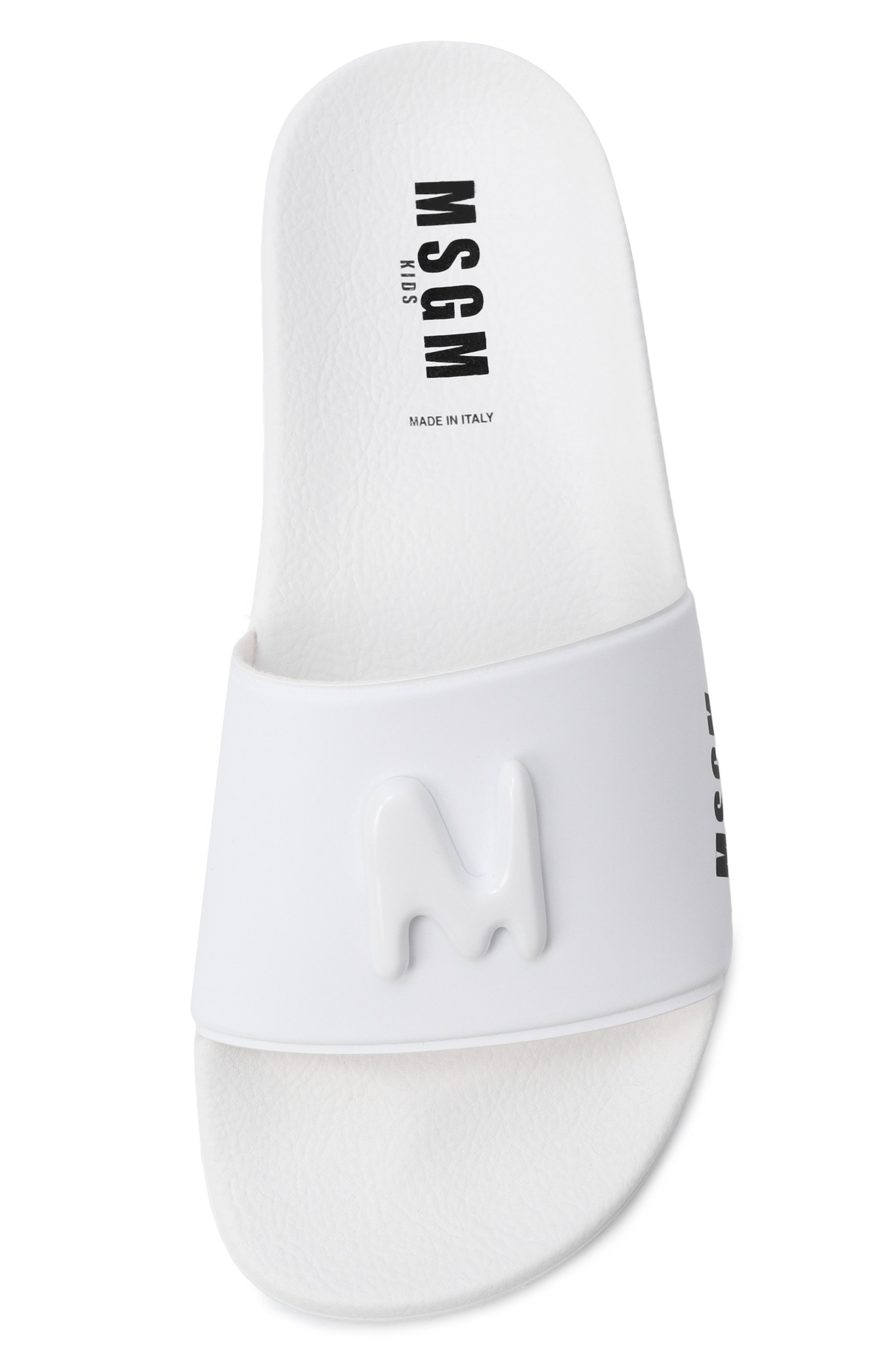 Шлепанцы MSGM KIDS белого цвета по цене 12050 руб., арт. 82511/VAR1, фото 4 Шлепанцы MSGM KIDS, арт. 82511/VAR1, фото 4