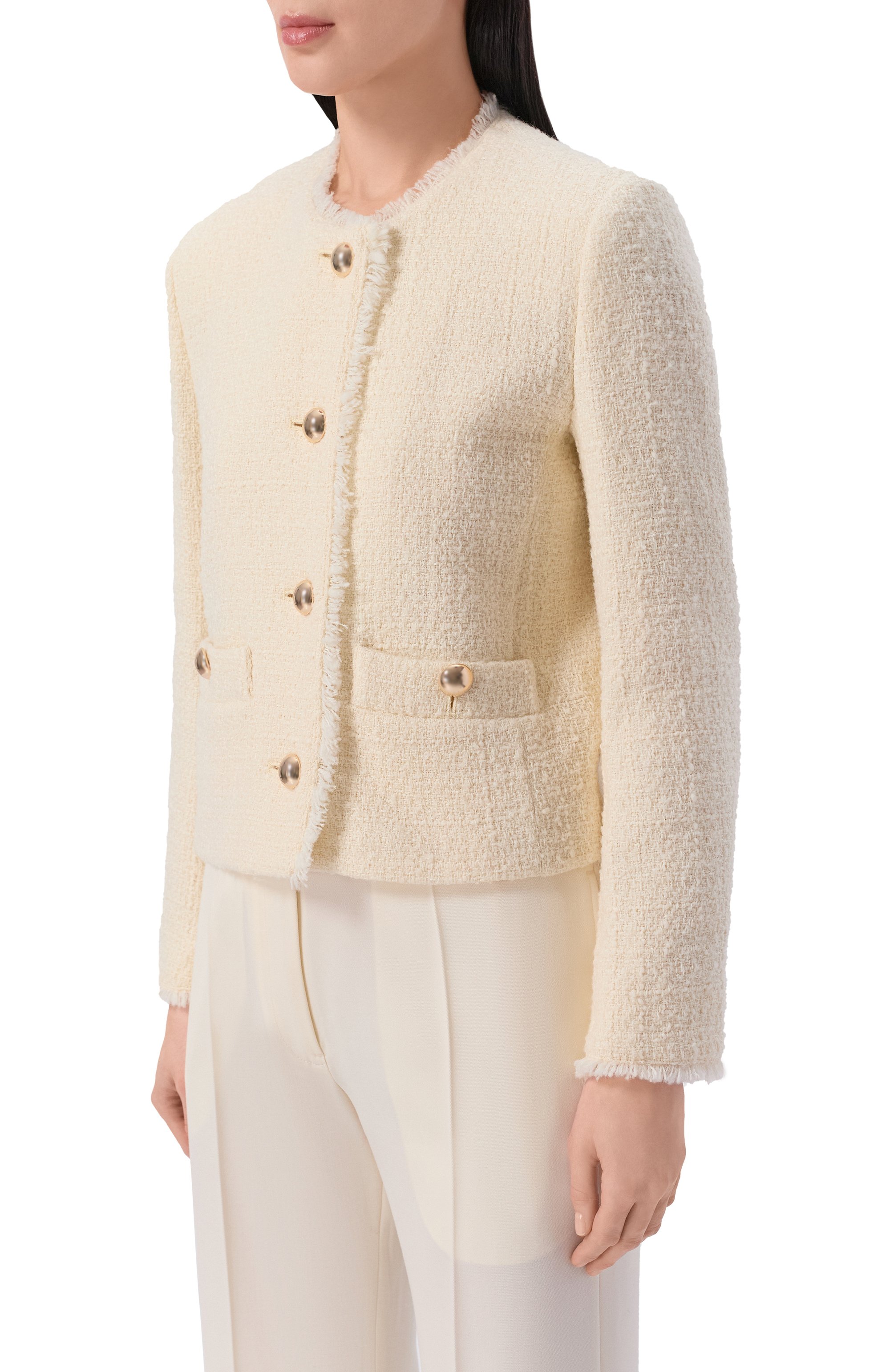 Твидовый жакет WEEKEND MAX MARA кремового цвета по цене 48750 руб., арт. WKDAGAMI, фото 3 Твидовый жакет WEEKEND MAX MARA, арт. WKDAGAMI, фото 3