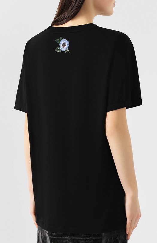 Хлопковая футболка Gucci 457095/X5L89 Чёрный  457095/X5L89 Фото 4