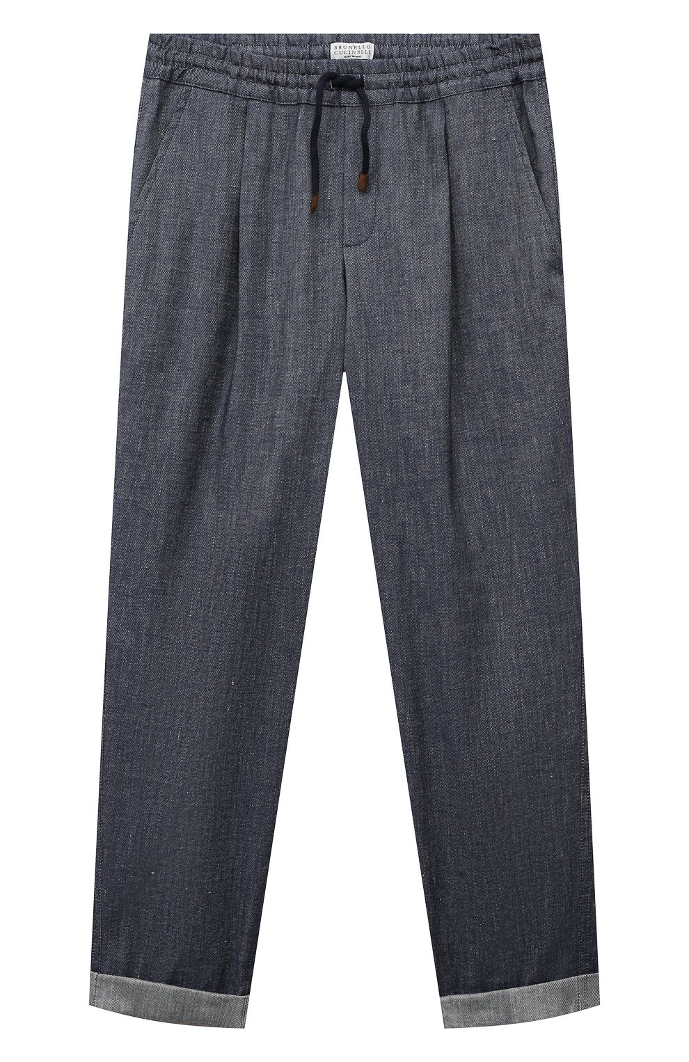 Брюки изо льна и хлопка BRUNELLO CUCINELLI, арт. BS457P503C, фото 1