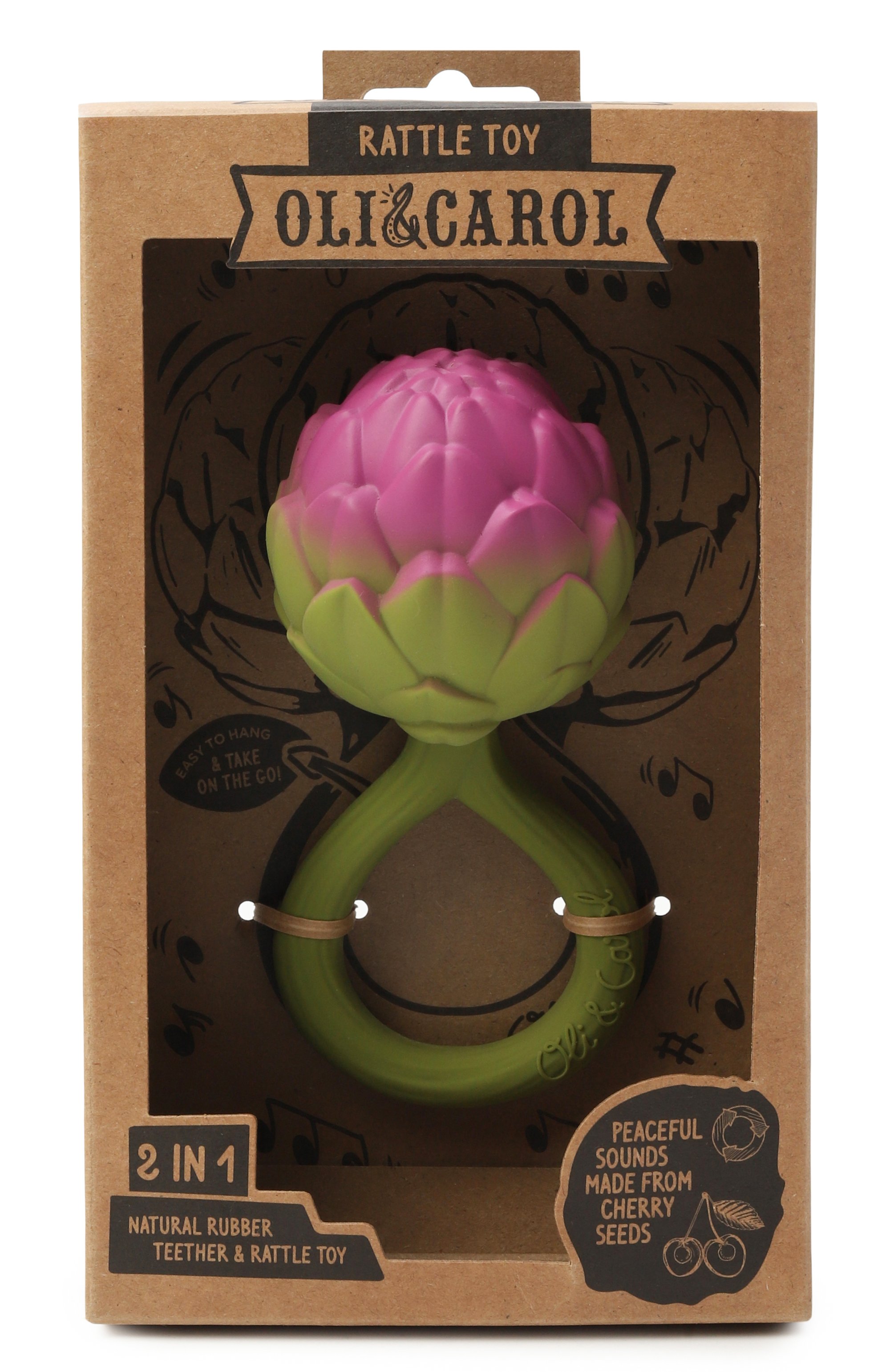 Погремушка-прорезыватель artichoke OLI&CAROL, арт. L-RATTLE-ARTICHOKE, фото 1