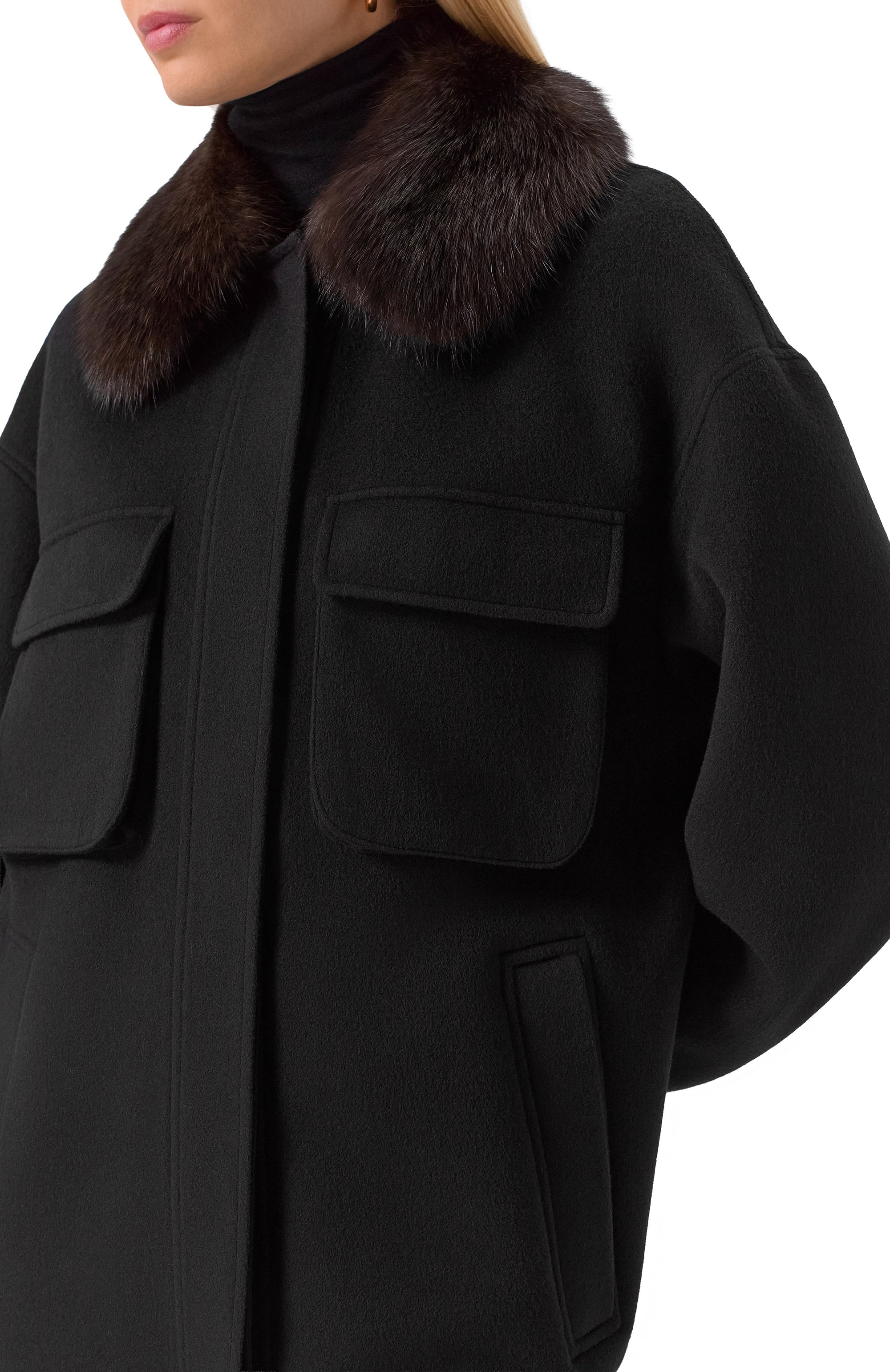 Пальто из шерсти и кашемира с отделкой из соболя MVST, арт. M25.1PW.0001, фото 5