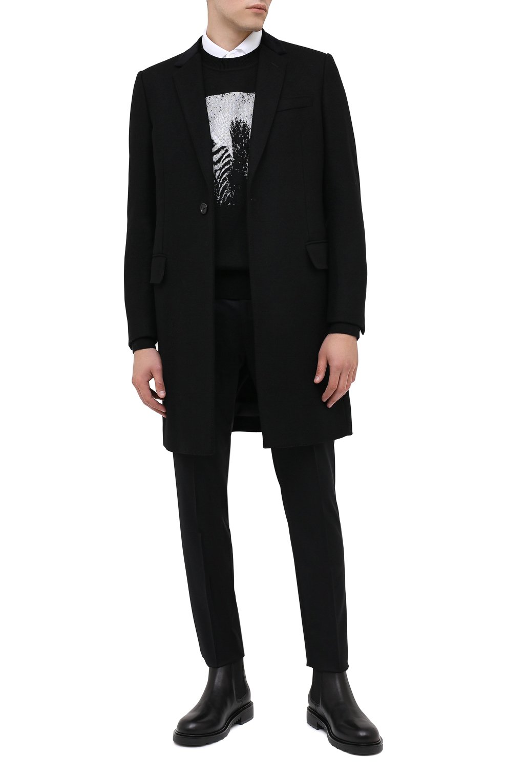 Шерстяное пальто DOLCE & GABBANA черного цвета по цене 239500 руб., арт. G007ST/HUMJ2, фото 2 Шерстяное пальто DOLCE & GABBANA, арт. G007ST/HUMJ2, фото 2