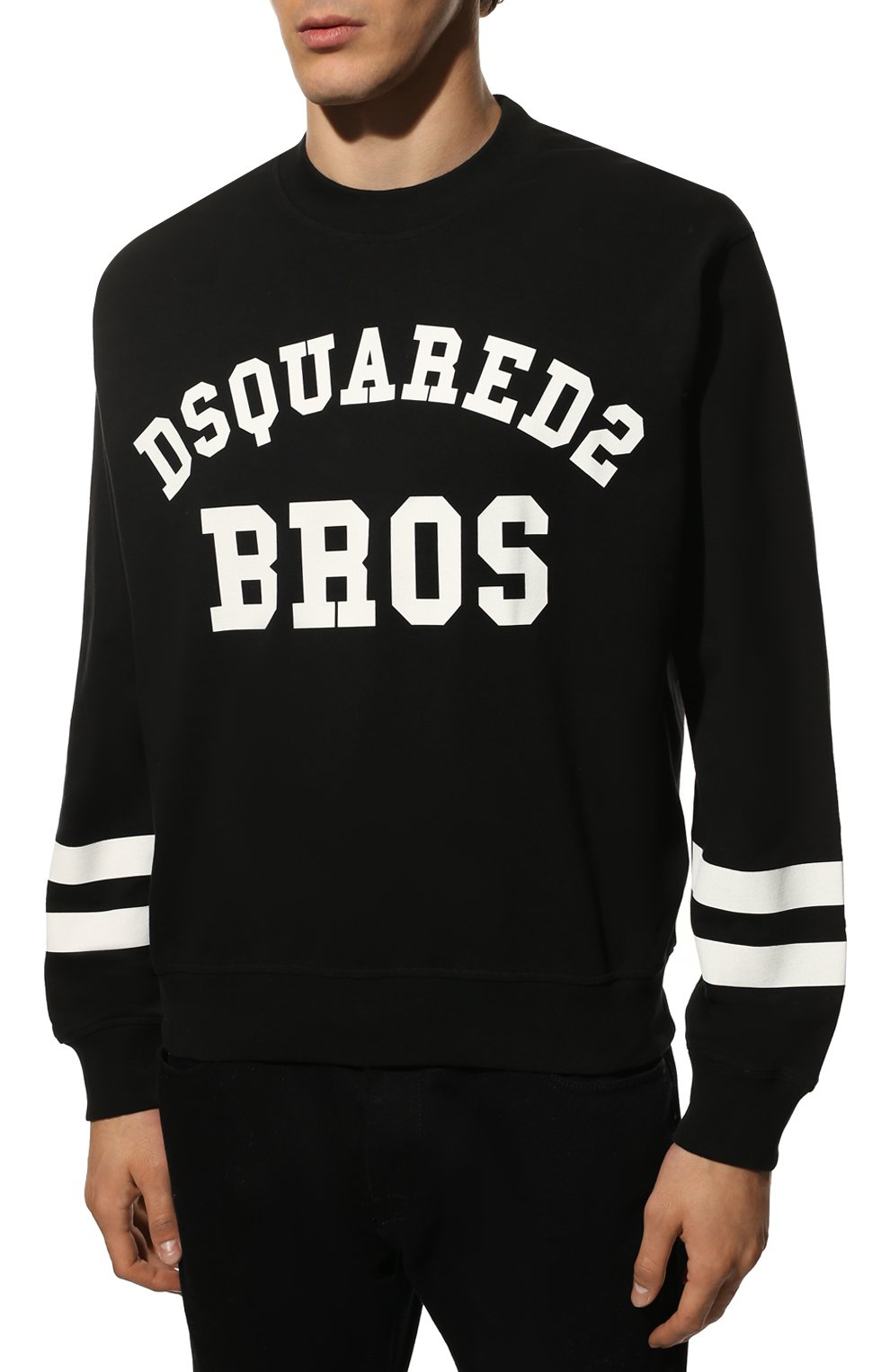 Хлопковый свитшот DSQUARED2 черного цвета по цене 34100 руб., арт. S74GD1053/S23851, фото 3 Хлопковый свитшот DSQUARED2, арт. S74GD1053/S23851, фото 3