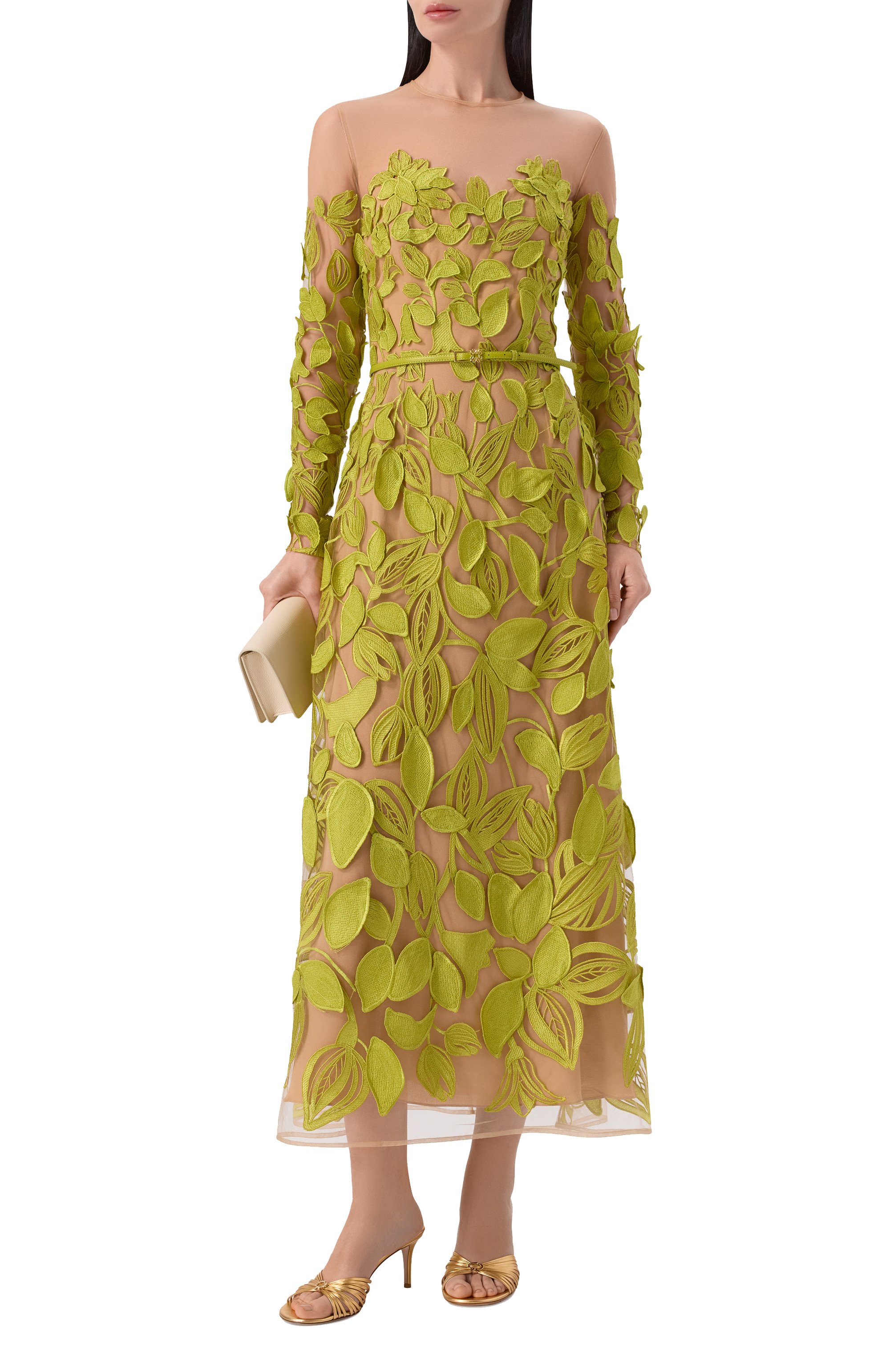 Платье ELIE SAAB салатового цвета по цене 699500 руб., арт. D1089NR26/YA061, фото 2 Платье ELIE SAAB, арт. D1089NR26/YA061, фото 2