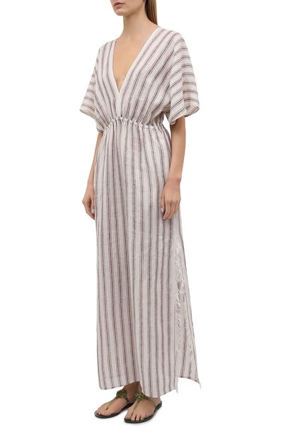 Льняная туника TORY BURCH бежевого цвета по цене 56850 руб., арт. 82037, фото 3 Льняная туника TORY BURCH, арт. 82037, фото 3