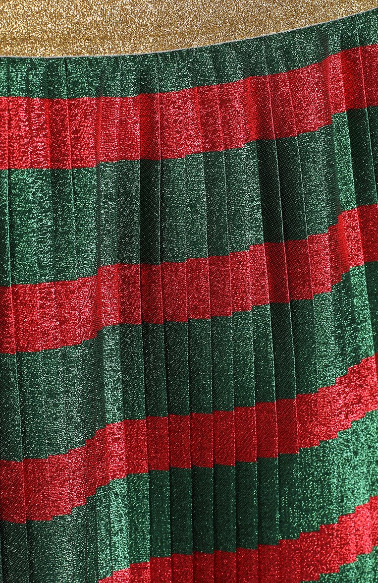 Плиссированная юбка с принтом и металлизированной отделкой GUCCI, арт. 465932/ZB363, фото 1