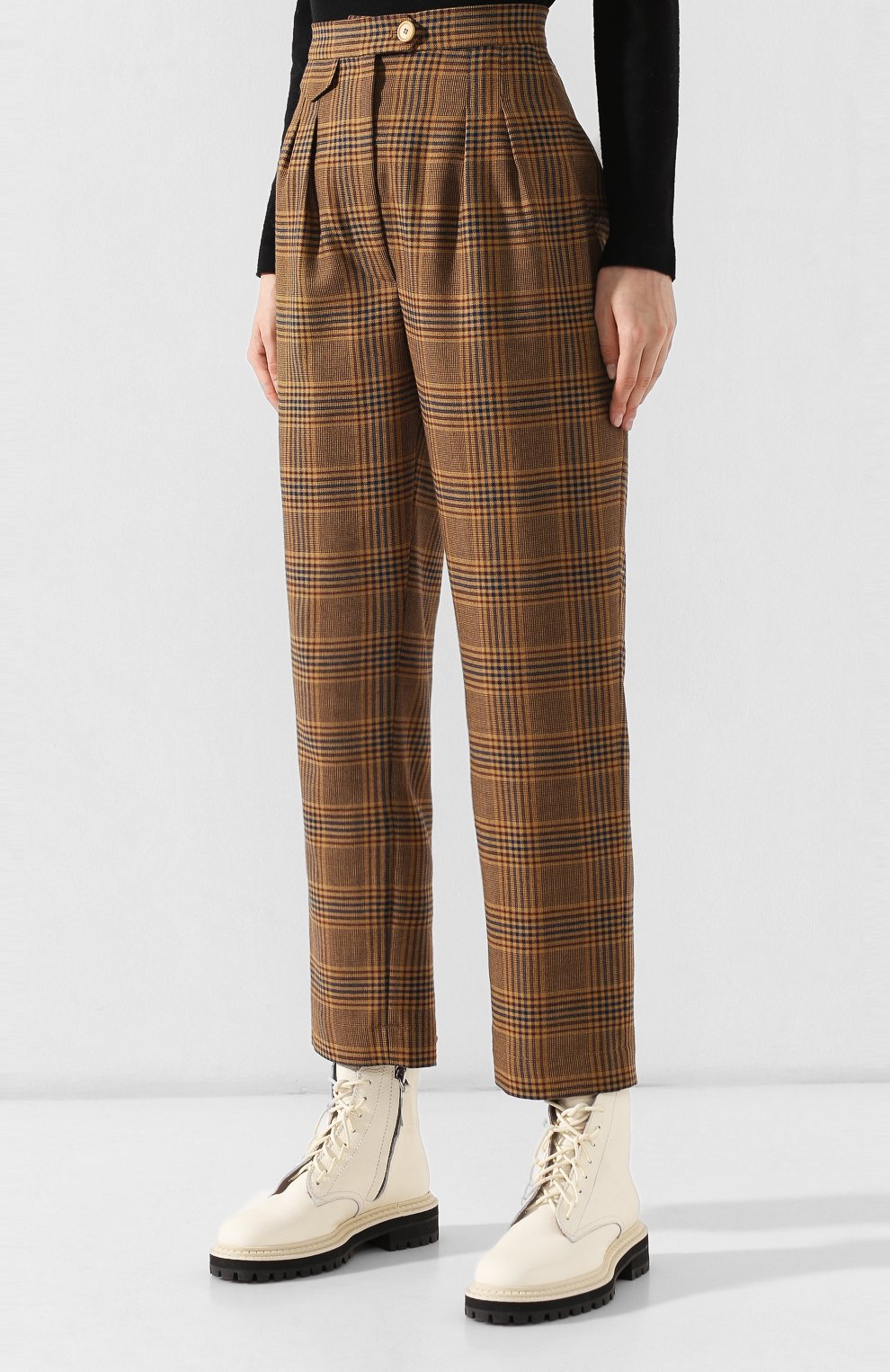 Брюки из смеси шерсти и вискозы NANUSHKA, арт. MITSU_CHECK_SUMMER TWEED, фото 3