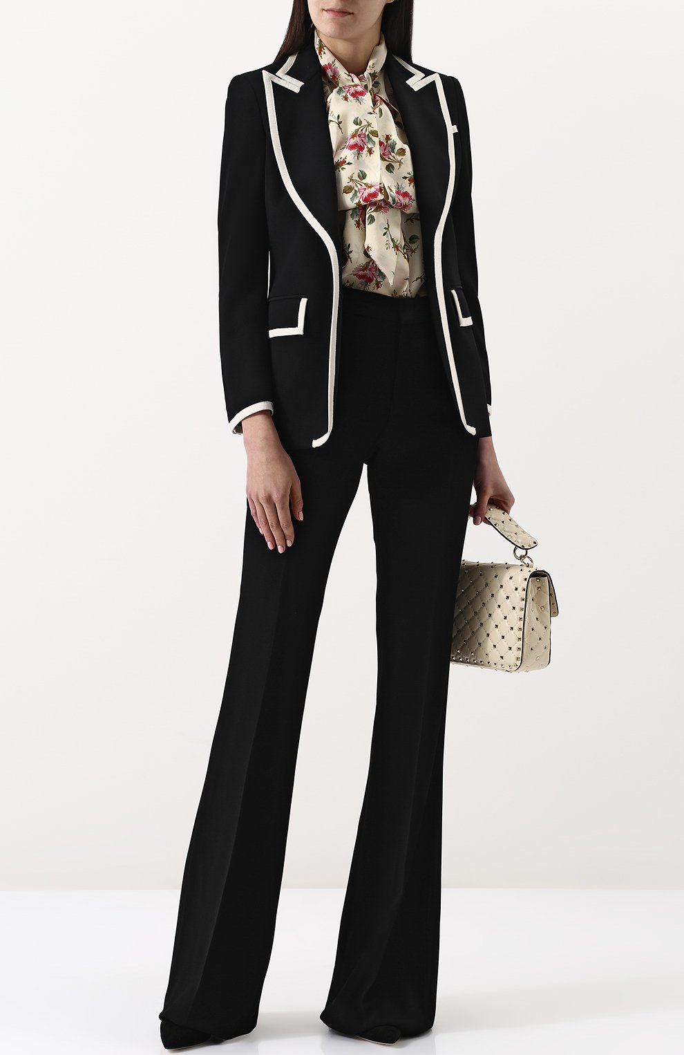 Приталенный жакет из вискозы с контрастной отделкой GUCCI, арт. 500010/ZKR01, фото 2