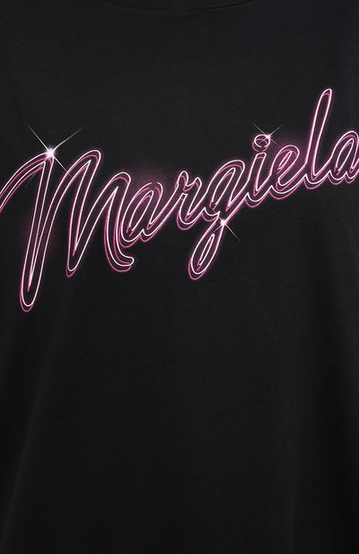 Хлопковая футболка MM6 черного цвета по цене 23050 руб., арт. S52GC0169/S23588, фото 5 Хлопковая футболка MM6, арт. S52GC0169/S23588, фото 5