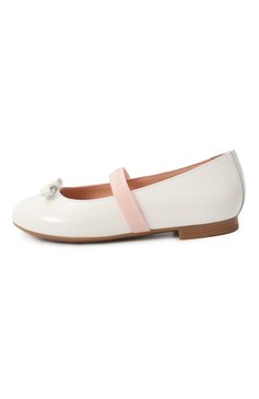Детские кожаные балетки DOLCE & GABBANA белого цвета, арт. D11294/A4831/29-36 | Фото 2 (Материал сплава: Проставлено; Материал внешний: Натуральная кожа; Нос: Не проставлено; Материал внутренний: Натуральная кожа)