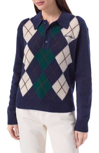 Поло из кашемира и шерсти SPORTY AND RICH, арт. WS07462300BL106, фото 3