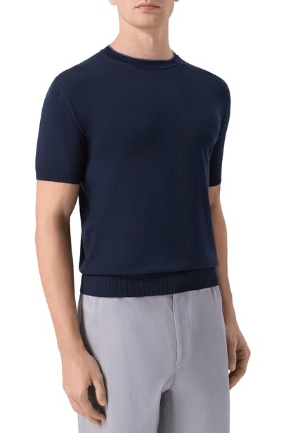 Хлопковый джемпер CANALI темно-синего цвета по цене 45050 руб., арт. C1161/MK02460, фото 3 Хлопковый джемпер CANALI, арт. C1161/MK02460, фото 3