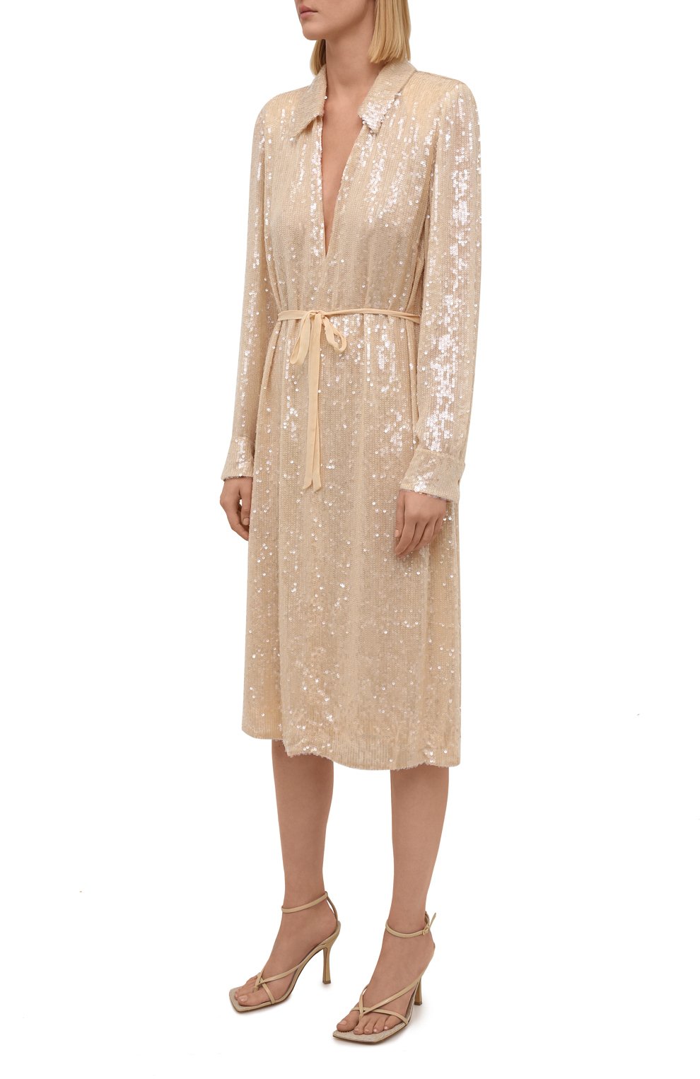 Платье из вискозы с отделкой пайетками DRIES VAN NOTEN, ар т. 212-011039-3223, фото 3