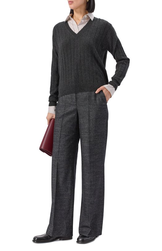 Брюки из шерсти и вискозы Lorena Antoniazzi PA01H/5026 Серый  PA01H/5026 Фото 2