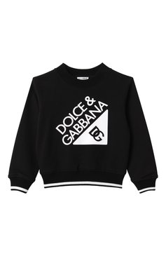 Детский хлопковый свитшот DOLCE & GABBANA черного цвета, арт. L4JWKD/G706N/8-14 | Фото 1 (Драгоценные камни: Проставлено; Материал сплава: Проставлено; Рукава: Длинные; Мальчики Кросс-КТ: Свитшот-одежда; Материал внешний: Хлопок; Ростовка одежда: 8 лет | 128 см, 10 - 11 лет | 140 - 146см, 13 - 15 лет | 158 см)