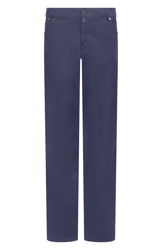 Брюки изо льна и хлопка Kiton UPR005LK0603H Синий UPR005LK0603H
