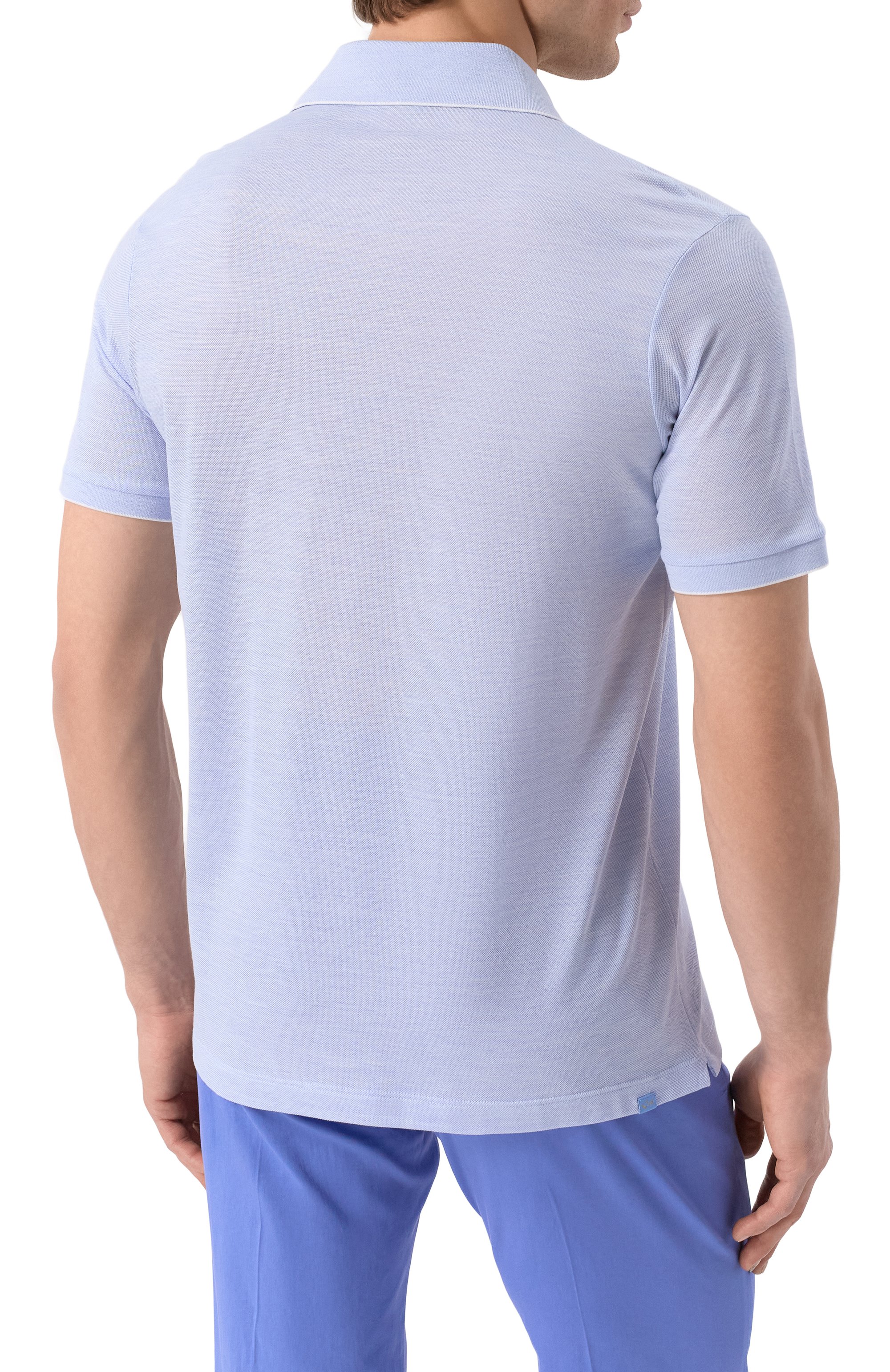 Поло из хлопка и шелка PAUL&SHARK светло-голубого цвета по цене 42750 руб., арт. 25411240, фото 4 Поло из хлопка и шелка PAUL&SHARK, арт. 25411240, фото 4