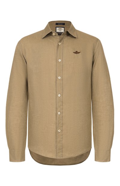 Льняная рубашка AERONAUTICA MILITARE бежевого цвета по цене 18050 руб., арт. CA1321UCT03089, фото 1 Льняная рубашка AERONAUTICA MILITARE, арт. CA1321UCT03089, фото 1