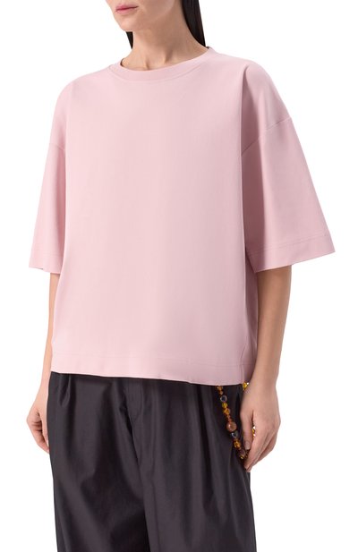 Хлопковая футболка DARKPARK розового цвета по цене 21800 руб., арт. WJE09/JER01, фото 3 Хлопковая футболка DARKPARK, арт. WJE09/JER01, фото 3