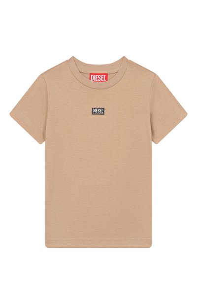 Хлопковая футболка DIESEL бежевого цвета по цене 4235 руб., арт. J02770/0CATM, фото 1 Хлопковая футболка DIESEL, арт. J02770/0CATM, фото 1