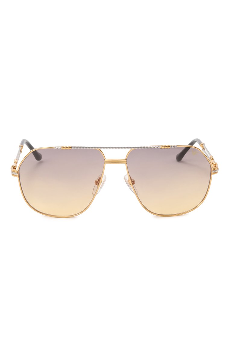 Женские солнцезащитные очки VINTAGE FRAMES золотого цвета, арт. B0SS D0UBLE R0PE 18KT TW0-T0NE G0LD/C0NCRETE | Фото 4 (Нос: Не проставлено; Региональные ограничения белый список (Axapta Mercury): Не проставлено; Тип очков: С/з; Материал: Металл; Кросс-КТ: С/з-унисекс; Очки форма: Авиаторы; Оптика Гендер: оптика-унисекс)