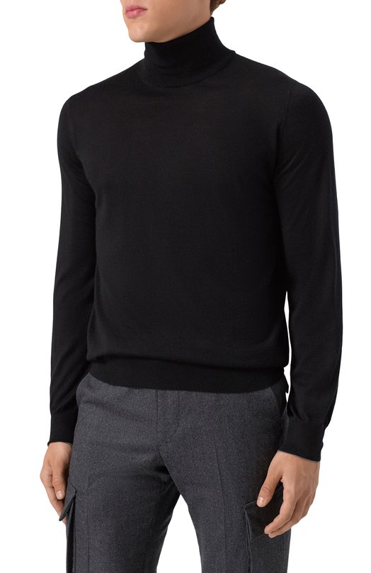 Водолазка из кашемира и шелка Brunello Cucinelli M2300103 Чёрный  M2300103 Фото 3