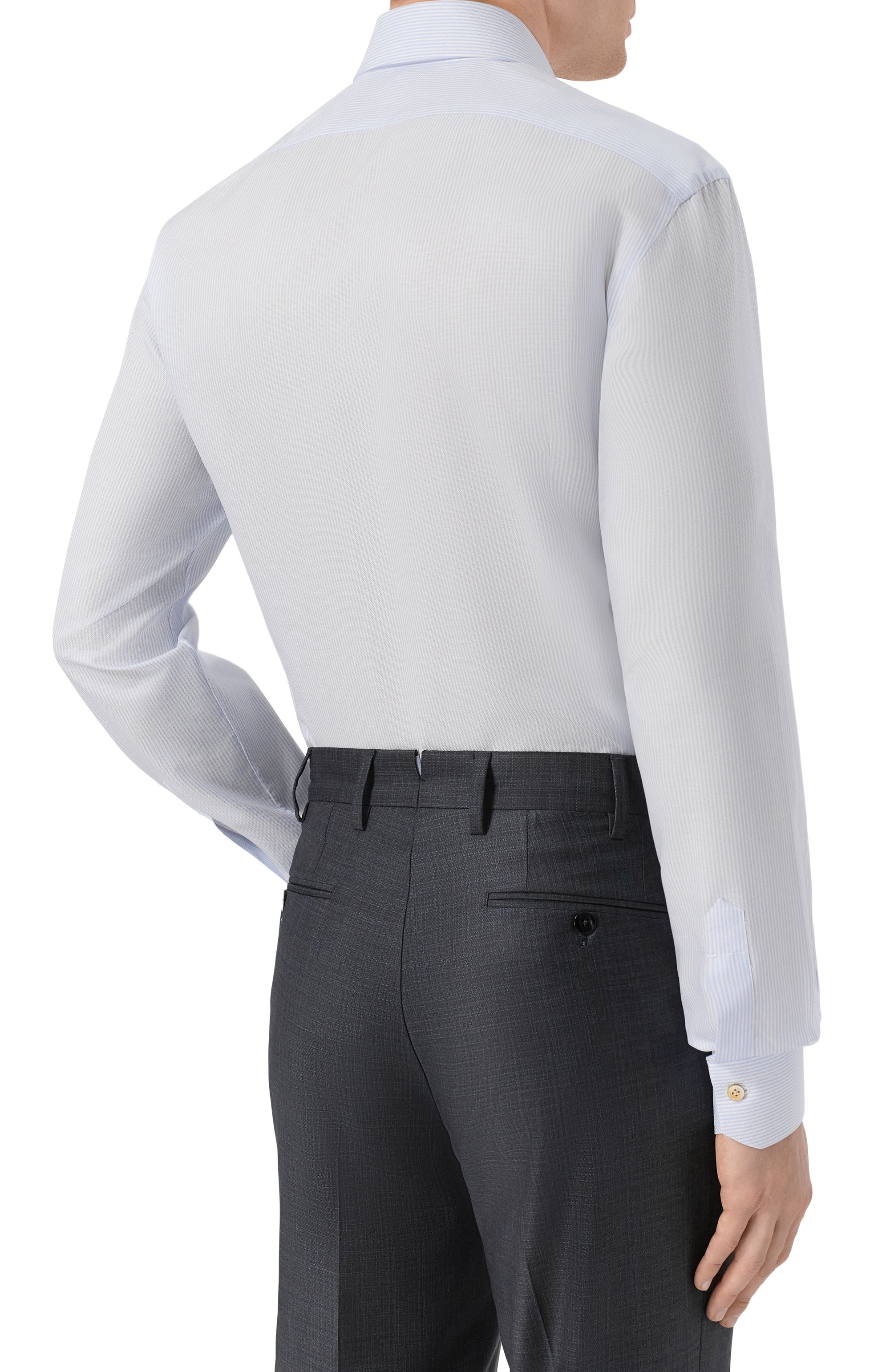 Хлопковая сорочка KITON светло-голубого цвета по цене 76300 руб., арт. UCCH0948611, фото 4 Хлопковая сорочка KITON, арт. UCCH0948611, фото 4