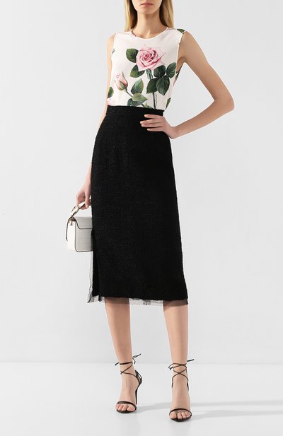 Шелковый топ DOLCE & GABBANA белого цвета по цене 93550 руб., арт. F7ZZCT/FSAZD, фото 2 Шелковый топ DOLCE & GABBANA, арт. F7ZZCT/FSAZD, фото 2
