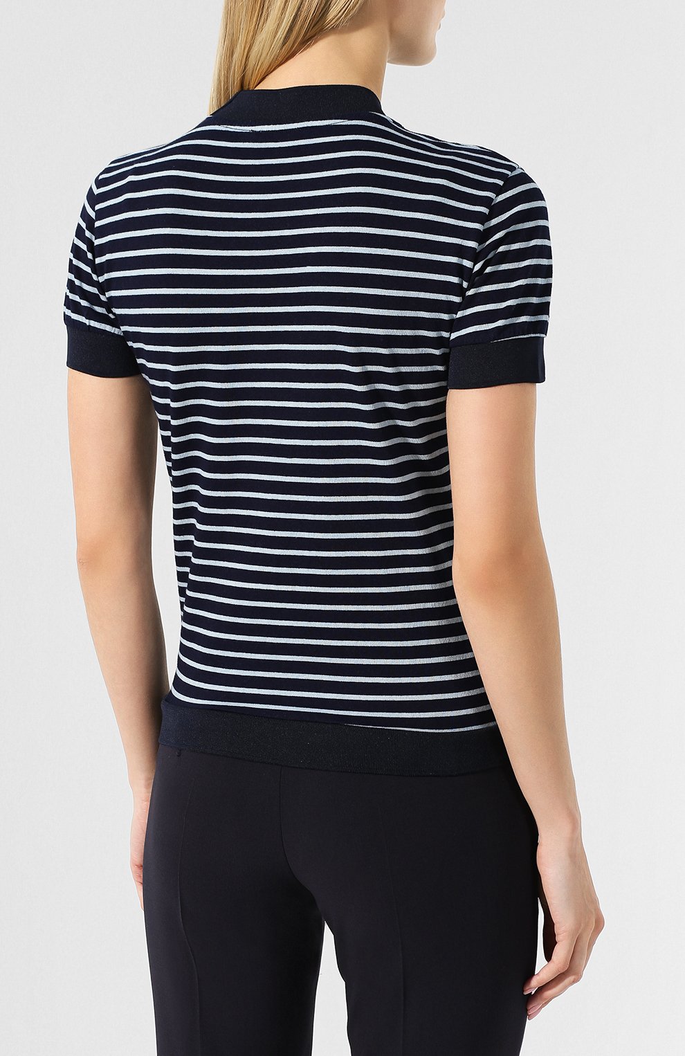 Хлопковая футболка EMPORIO ARMANI синего цвета по цене 17800 руб., арт. 3G2M84/2JSVZ, фото 4 Хлопковая футболка EMPORIO ARMANI, арт. 3G2M84/2JSVZ, фото 4